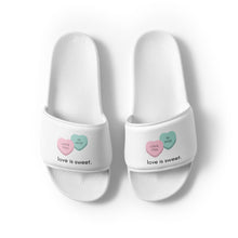 Load image into Gallery viewer, Love is sweet - Conversation Hearts - Women’s Slides